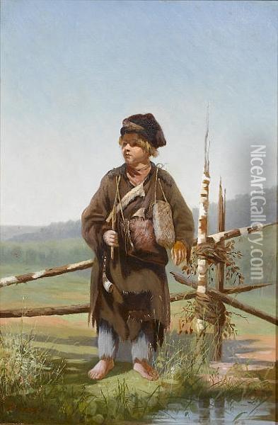The Young Huntsman Oil Painting - Alexei Ivanovich Korzukhin