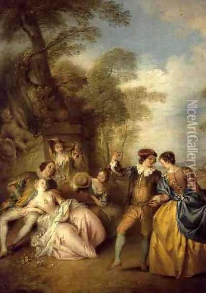 The Dance, 1730s Oil Painting - Jean-Baptiste Joseph Pater