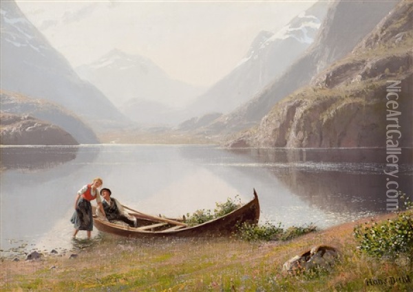 Sommerflort Oil Painting - Hans Dahl