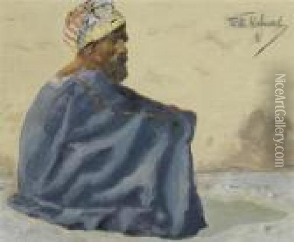 Seated Bedouin Oil Painting - Wilhelm Kuhnert
