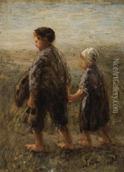 Returning From The Beach Oil Painting - Jozef Israels