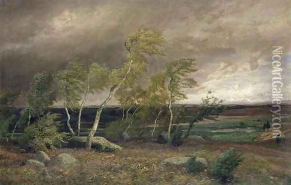 The Heath in a Storm, 1896 Oil Painting - Valentin Ruths