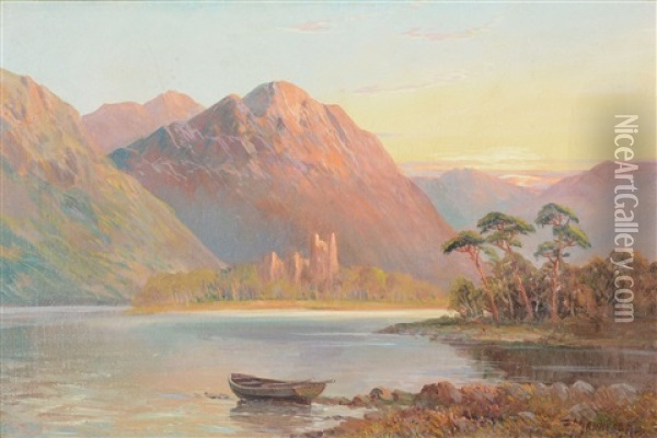 A View Across A Loch Oil Painting - Francis E. Jamieson
