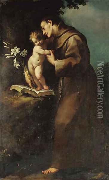 Saint Antony of Padua and the Infant Christ Oil Painting - Carlo Francesco Nuvolone