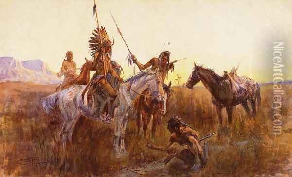 The Lost Trail Oil Painting - Charles Marion Russell