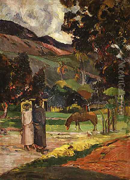 Tahitian Landscape 2 Oil Painting - Paul Gauguin