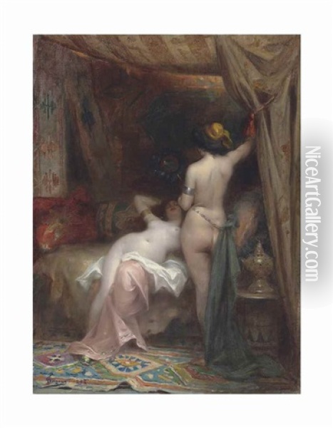 In The Harem Oil Painting - Henri Adrien Tanoux