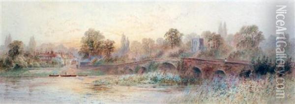 Sonning On Thames Oil Painting - Frederick E.J. Goff