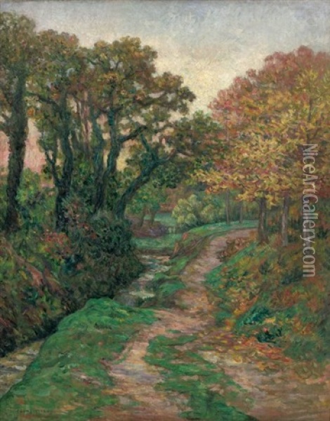 Petit Ruisseau Pres De Pont-aven Oil Painting - Ernest Ponthier De Chamaillard