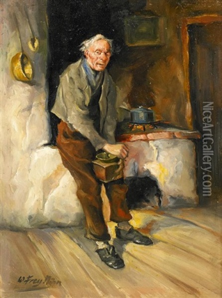 Mann Mit Kaffeemuhle Oil Painting - Wilhelm Friedrich Frey