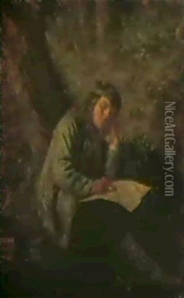 L'etudiant Oil Painting - Eugene Louis Theodore Glueck