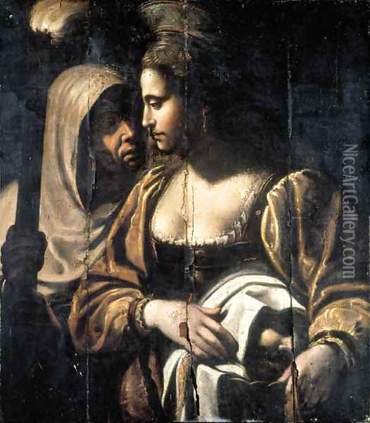 Judith with the head of Holofernes Oil Painting - Antiveduto Grammatic