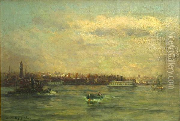 Harbor Scene Oil Painting - Charles P. Appel