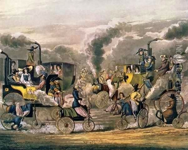 A View in Regent's Park in 1831, from 'The Progress of Steam' Oil Painting - Henry Thomas Alken