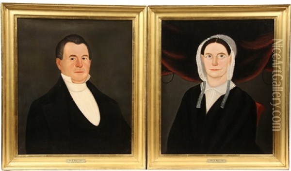 Mr. And Mrs. E. Peace (pair) Oil Painting - William W. Kennedy
