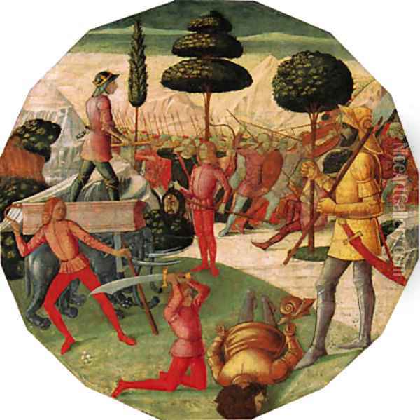 Incidents from the Story of David and Goliath Oil Painting - Florentine School