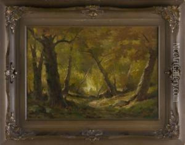 Woodland Interior Oil Painting - Henry Parton