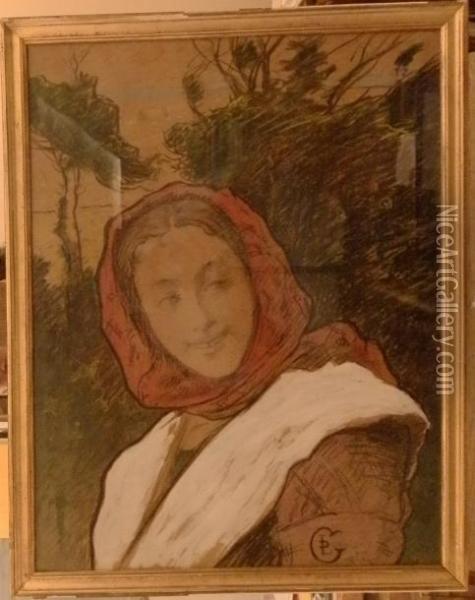 Portrait De Jeune Femme Devant La Mer Oil Painting - Leon Duval-Gozlan
