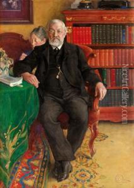 Portratt Av Grosshandlare Wilhelm Och Fru Emelie Josephson Oil Painting - Carl Larsson