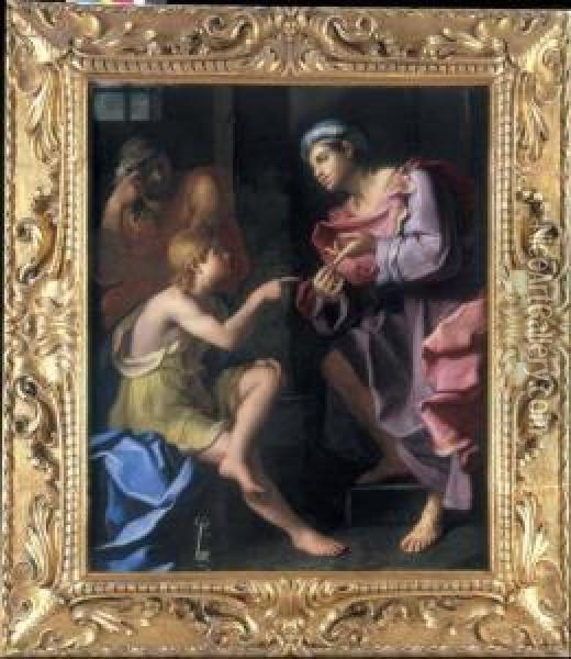 Giuseppe Interpreta I Sogni Del Faraone Oil Painting - Giovanni Domenico Cerrini