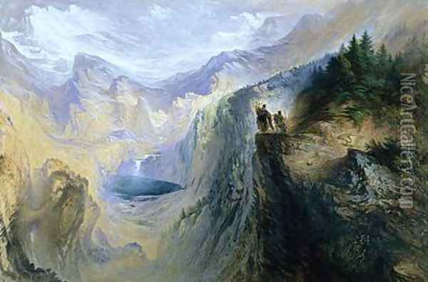Manfred on the Jungfrau 1837 Oil Painting - John Martin