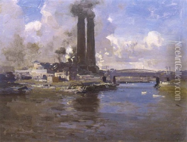 A View Of Richmond From The South Side Of The Yarra Oil Painting - Theodore Penleigh Boyd