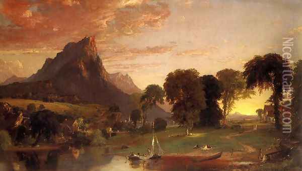 View near Sherburne, Chenango County, New York 2 Oil Painting - Jasper Francis Cropsey