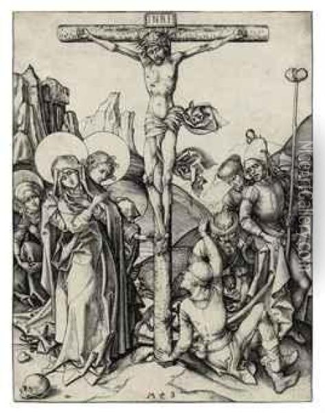 The Crucifixion Oil Painting - Martin Schongauer