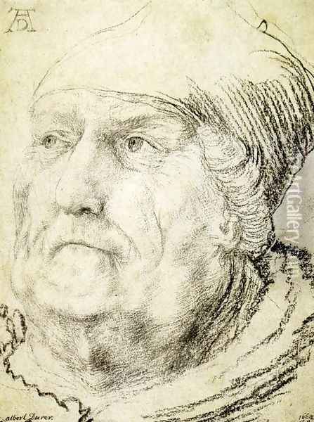 Head of an Old Man c. 1525 Oil Painting - Matthias Grunewald (Mathis Gothardt)