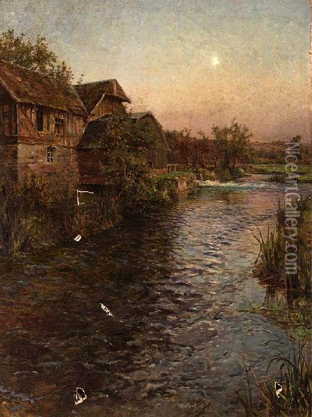 Mill In Moonlight Oil Painting - Louis Aston Knight