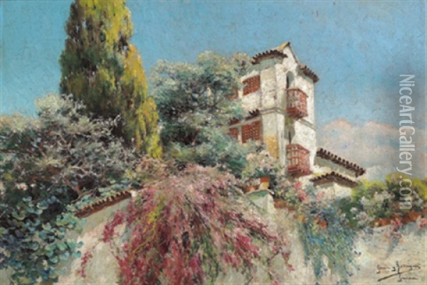 Ansicht Aus Granada Oil Painting - Manuel Garcia y Rodriguez