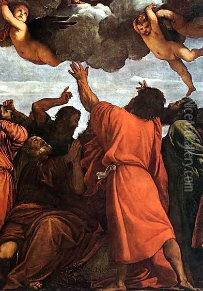 Assumption of the Virgin (detail) Oil Painting - Tiziano Vecellio (Titian)