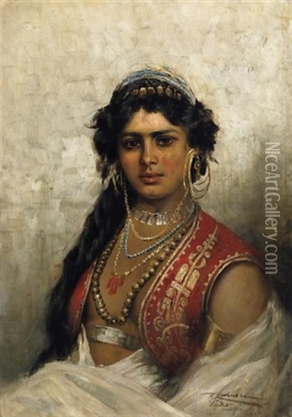 Portrat Der Tochter Eines Arabischen Stammesfursten Oil Painting - Wilhelm Friedrich Kuhnert