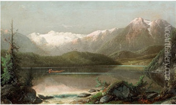 Gebirgslandschaft Mit See Oil Painting - Ferdinand Lepie