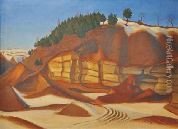 A Quarry And Under Bezdez (double-sided) Oil Painting - Karel Bohacek