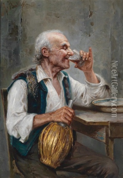Ein Guter Schluck Oil Painting - Giovanni Battista