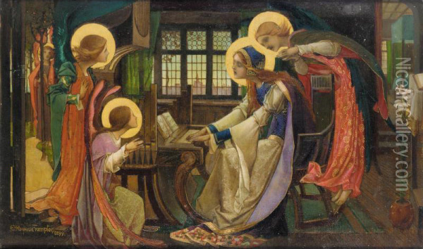St Cecilia Oil Painting - Edward Reginald Frampton