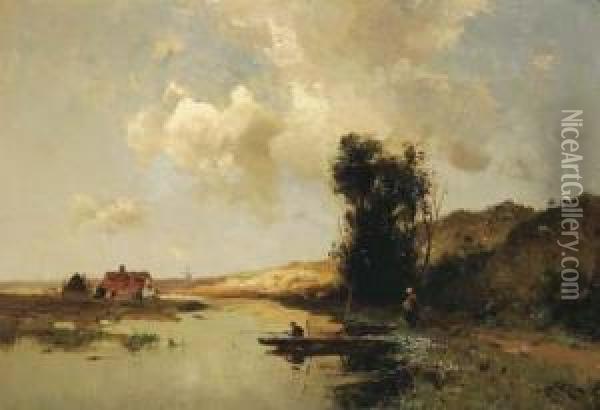 Omstreken Van Loosduinen: Fisherman In The Dunes Oil Painting - Willem Cornelis Rip
