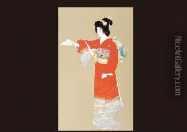 Preface Of The Dance Oil Painting - Uemura Shoen