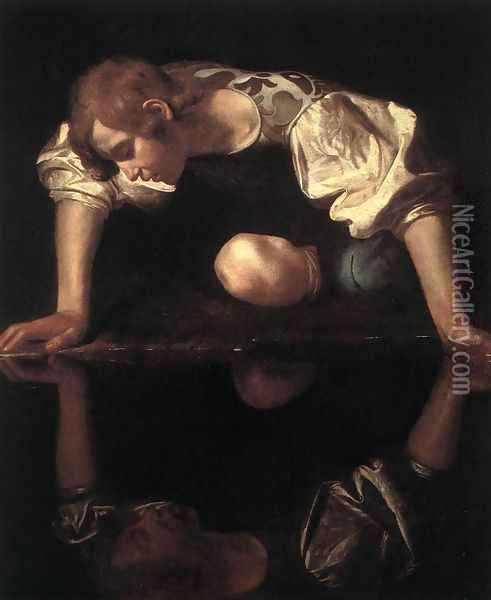Narcissus, c.1597-99 Oil Painting - Caravaggio