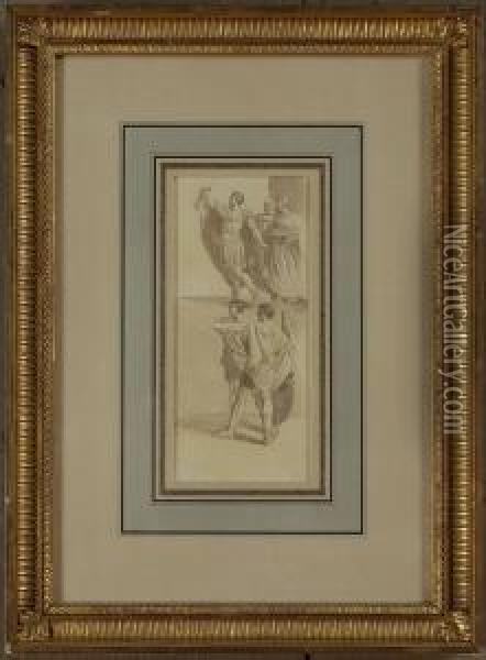 Study Of Roman Men Oil Painting - John White Abbott