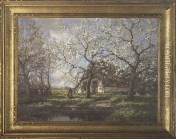 Cottage In Springtime Oil Painting - Arnold Marc Gorter