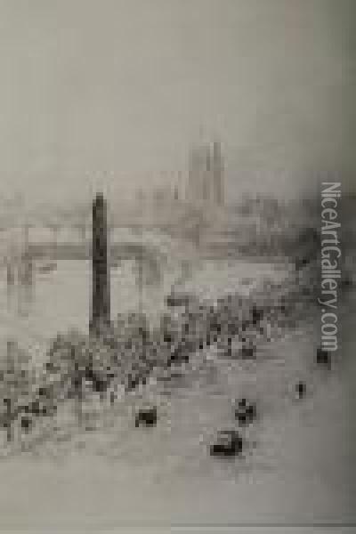 Cleopatra's Needle Oil Painting - William Lionel Wyllie