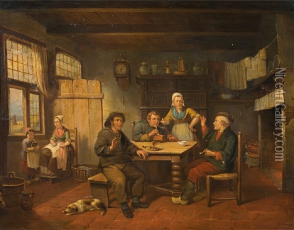Bauernstube Oil Painting - Pieter Geerard Sjamaar