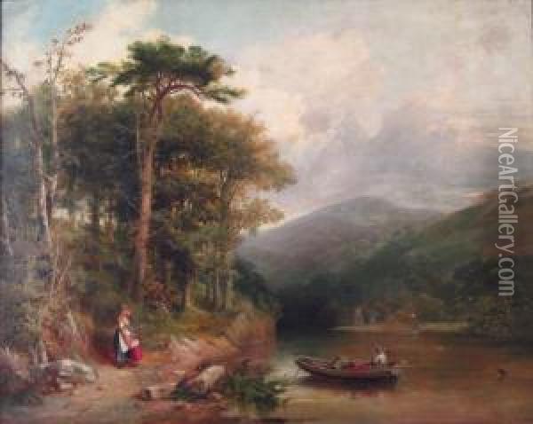 'english River View Oil Painting - William Williams