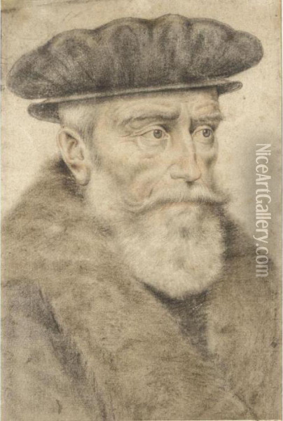 Portrait Of A Bearded Old Man, Wearing A Cap Oil Painting - Nicolas Lagneau