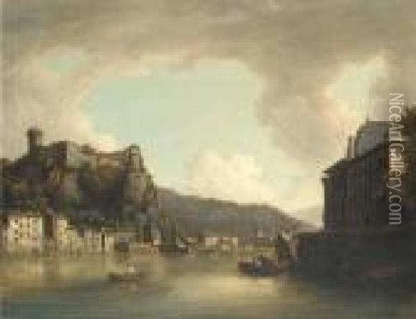 View Of The Chateau Of Pierre Encise, Lyon Oil Painting - William Marlow