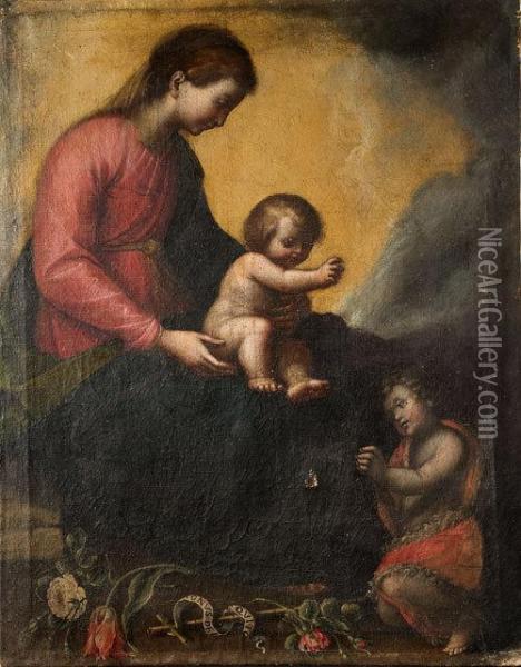 Madonna Con Bambino E San Giovannino Oil Painting - Orsola Maddalena Caccia