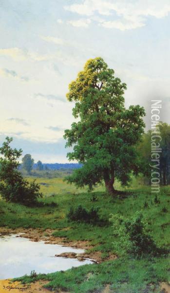 Samotne Drzewo Oil Painting - Jozef Guranowski