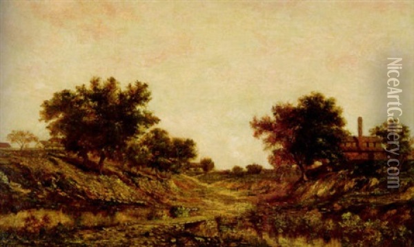 Lower Mississippi Landscape With A Mill Oil Painting - William Henry Buck